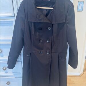 Kimi and Kai Black Double-Breasted Trench Coat